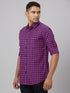 Men Pink & Blue Checked Sustainable Casual Shirt
